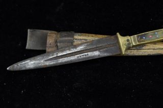 Antique Vtg Old Early Ottoman Turkish Greek Dagger Wooden Sheath Knife