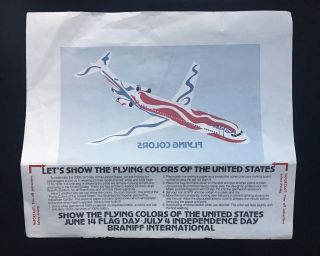 Rare: Braniff Airlines Alexander Calder 727 Iron - On Decal - 1976