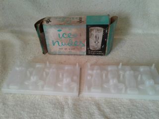 Vintage Ice Nudes Naked Lady Ice Cube Trays Set Of 8 Box