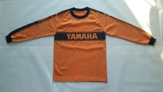 Vintage Motocross Yamaha Yellow Long Sleeve Jersey Size M Rare Item
