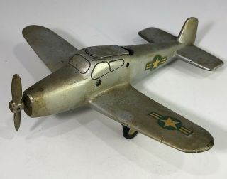 Vintage Art Deco Desk Lighter Figural Airplane Plane Chrome 1930s Retro