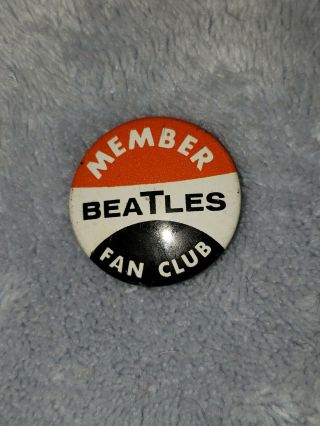 Rare Vintage 1964 Beatles Member Fan Club Pin Back Button Seltaeb Made In Usa
