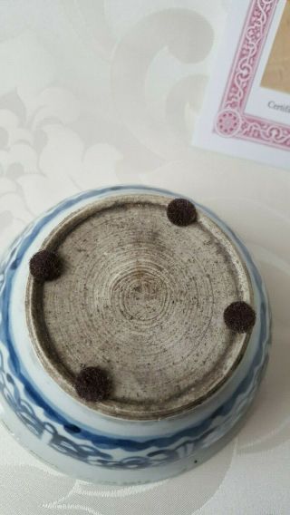 Antique Chinese Blue & White Porcelain Incense Burner Pot C.  O.  A. 3