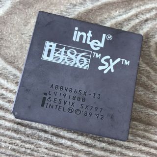 Intel 486 Sx - 25 Cpu A80486sx - 33 L4191800 I486 Vintage Retro