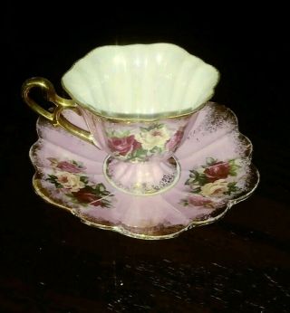 Vintage.  Royal Halsey Very Fine China Tea Cup And Saucer.  Demitasse.