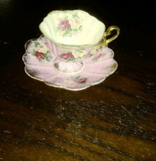 Vintage.  Royal Halsey Very Fine China Tea Cup and Saucer.  Demitasse. 2
