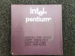 Intel Pentium 100 Mhz Sx963 Processor Sx963 A80502 - 100 Socket 7