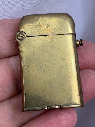 Vintage Small Size Thorens Single Claw Semi Automatic Pocket Lighter Gold Plated