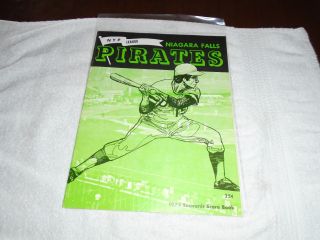 1974 Niagara Falls Pirates Souvenir Score Book:pirates Vs.  Onedata Yankees