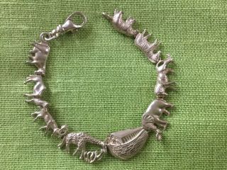 Vintage Sterling Silver Bracelet (noah’s Ark)