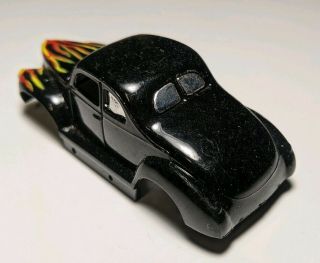 Vintage Tyco Black ' 40 Ford Coupe Flamed Hot Rod HO Slot Car Body Only 2
