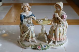 Karl Ens Vintage Figurines - Two Women At Tea -