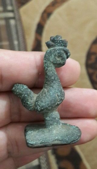 Ancient Roman Bronze Figure Of A Cock 300 - 400 A.  D