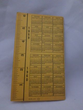 Vintage 1959 - 60 Advertising John Deere Pocket Notebook Calendar Ruler 2