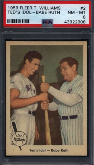 1959 Fleer Ted Williams 2 W/ Babe Ruth Yankees Psa 8 699571