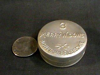 Vintage 3 Merry Widows Aluminum Condom Box,  Agnes - Mabel - Beckie