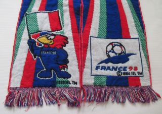 Italy World Cup 1998 Football Soccer Scarf Sciarpa Foulard France 