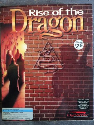 Rise Of The Dragon Dynamix Boxed Complete 1990 Ibm Pc Nr