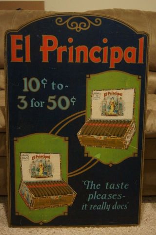 Vintage El Principal Cigar Cardboard Standup Display