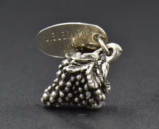 Vintage Bunch Of Grapes Sterling Silver Charm 3d 5g Heavy Solid Grape Fruit 925