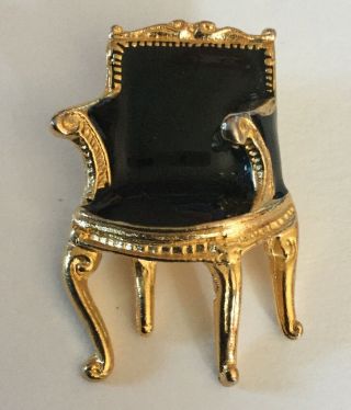 Large Metal Enamel Parlor Chair Realistic Shape Vintage Button