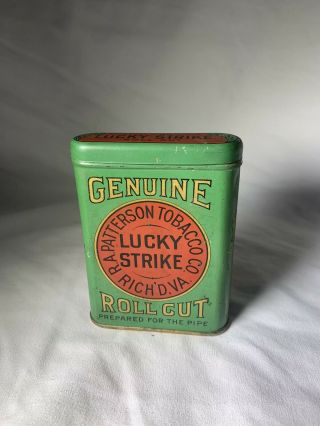 Lucky Strike Roll Cut Tobacco Pocket Tin Richmond Va.  Top