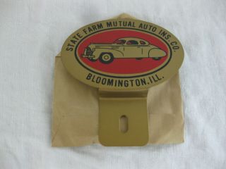 Nos Vintage State Farm Ins License Plate Topper In Package