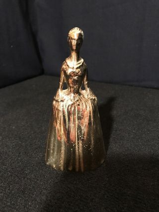Vintage Brass Virginia Metalcrafters Lady Bell With Clapper 5 " Tall B5