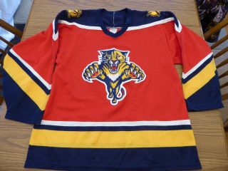 Vintage Ccm Florida Panthers Hockey Jersey Adult Medium Red Nhl Sewn Men 