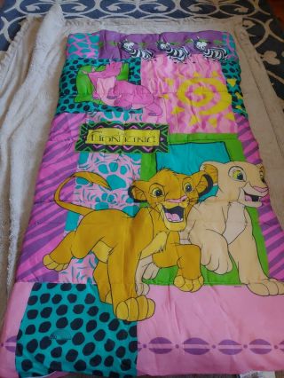 Vintage The Lion King Sleeping Bag Simba And Nola Bright Color