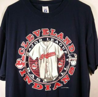 Vintage Cleveland Indians T Shirt Mens 2xl Big Logo 1999 Mlb Baseball 2.  19