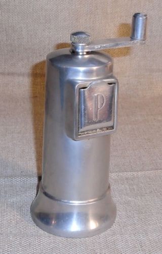 Vintage Cast Aluminum Pepper Mill Grinder Perfex France Signed 454f