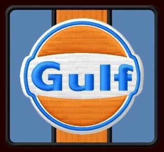 Gulf Embroidered Patch 2 - 7/8 " X 2 - 5/8 " Le Mans Advertising Oil Engine Racing