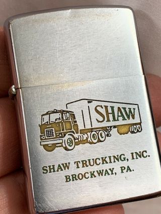 1966 Zippo Lighter - Shaw Trucking Brockway,  Pa Great Truck Graphics