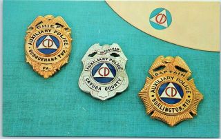 Vintage Advertising Postcard " Modern Badge Designs For Civil Defense "