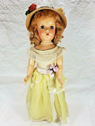 Vintage C1950 Madame Alexander 18 " Princess Margaret Rose,  Yellow Dress