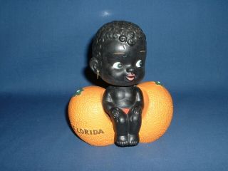 Vintage Black Americana Kenmar Baby Bobble Head Bank (second)