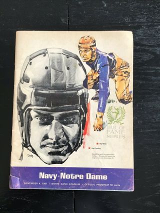 Vintage College Football Program Notre Dame Vs Navy 11/4/67 &