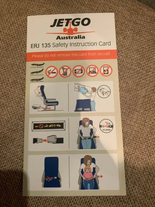 Jetgo Australia - Embraer Erj - 135 - Safety Card (v2 June 2014)