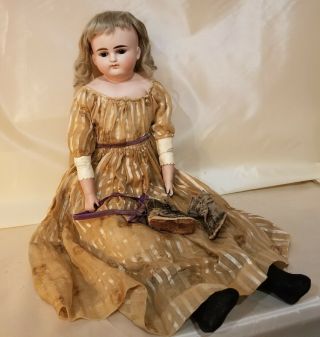 24.  5 " Marked 698 11 On Chest Plate Of A A B G Turn Head Bisque Antique Doll
