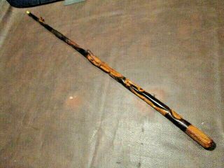 Ussb.  178b: Antique Folk Art W/ Many Many High Relief Carvings Walking Stick Cane