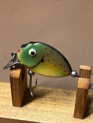 Vintage Heddon Dowagiac Tiny Punkinseed Fishing Lure Golden Eyes