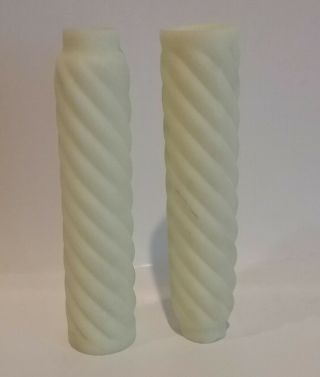 Set Of 2 Vintage 4 In Tall Custard Glass Gas Chandelier Candle Cover