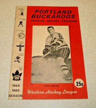 Vintage 1964 - 65 Portland Buckaroos Western Hockey League Whl Official Program
