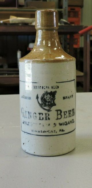 Antique Ginger Beer Stoneware Bottle,  Mckeesport,  Pa.  (vcx)