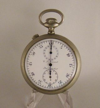 Antique Swiss Stop Watch C.  L.  Guinand Locle Split Second Chronograph Diameter49mm