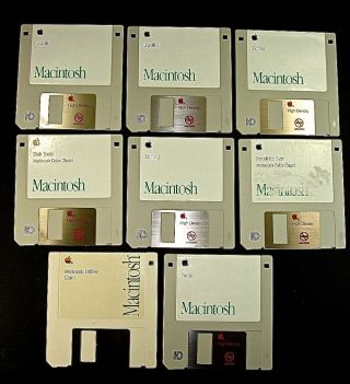 (8) Apple Macintosh Mac Misc Software Floppy Disk Vintage 1983 - 1992