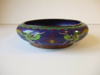 Early 20th Century Chinese Cloisonne Dragon Bowl / Brush Washer 20cm Wide