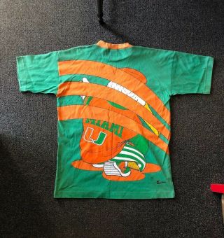 Vintage 90s Sebastian the Ibis Miami Hurricanes T - Shirt One Size Stained 2