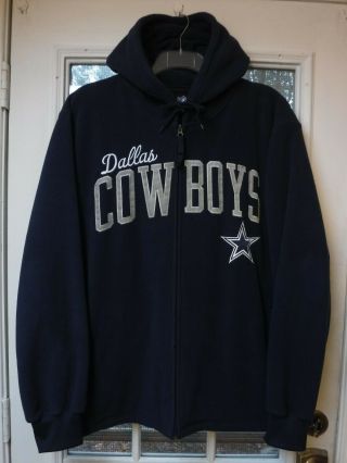 G - lll NFL Football Dallas Cow Boys Full Zip Hoodie Long/S Fleece Jacket Men XXL 3
